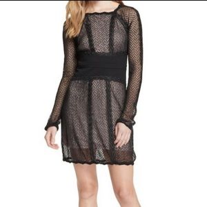 Free People Mixed Mesh Bodycon Dress